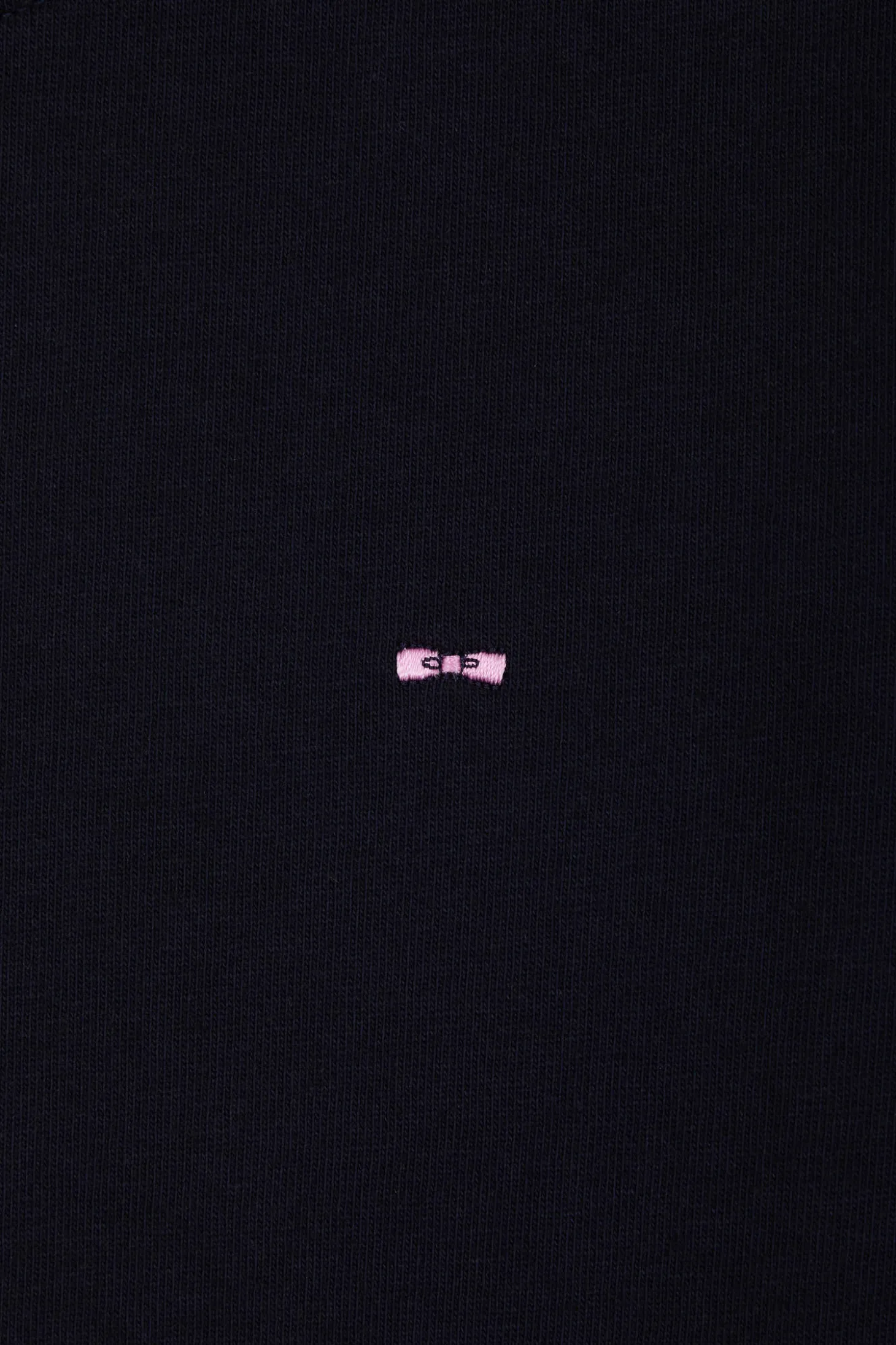 Regular navy blue long-sleeved cotton T-shirt with N°10 embroidery