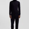 Regular navy blue merino wool turtleneck jumper