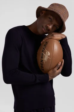 Regular navy blue merino wool V-neck jumper