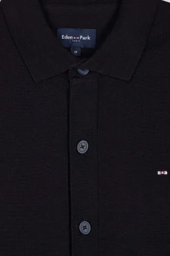 Regular navy blue merino wool cardigan