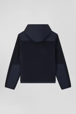 Regular navy blue zipped hoodie