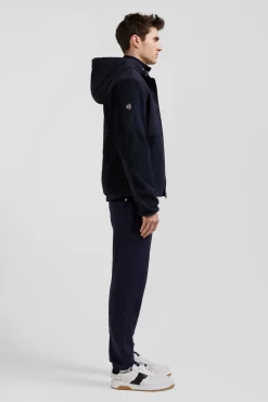 Regular navy blue zipped hoodie
