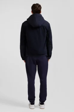 Regular navy blue zipped hoodie