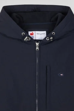Regular navy blue zipped hoodie