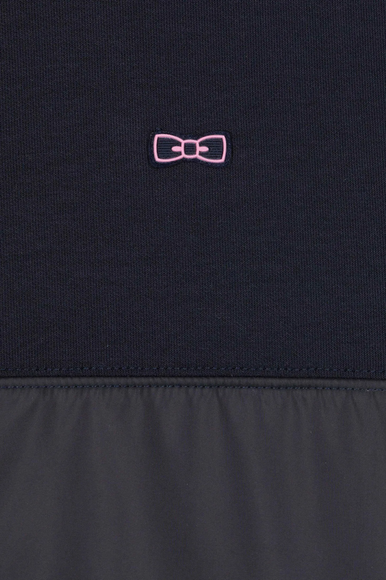 Regular navy blue zipped cotton blend sweatshirt