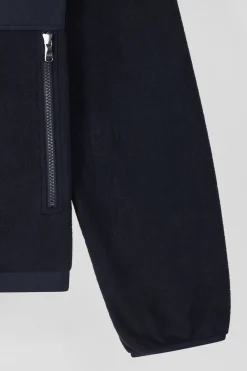 Regular navy blue zipped hoodie