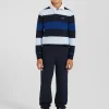 Regular navy brushed cotton fleece jogging bottoms