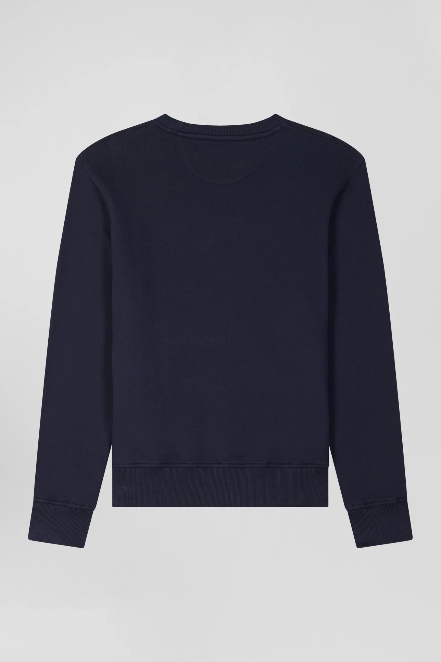 Regular navy brushed cotton fleece sweatshirt