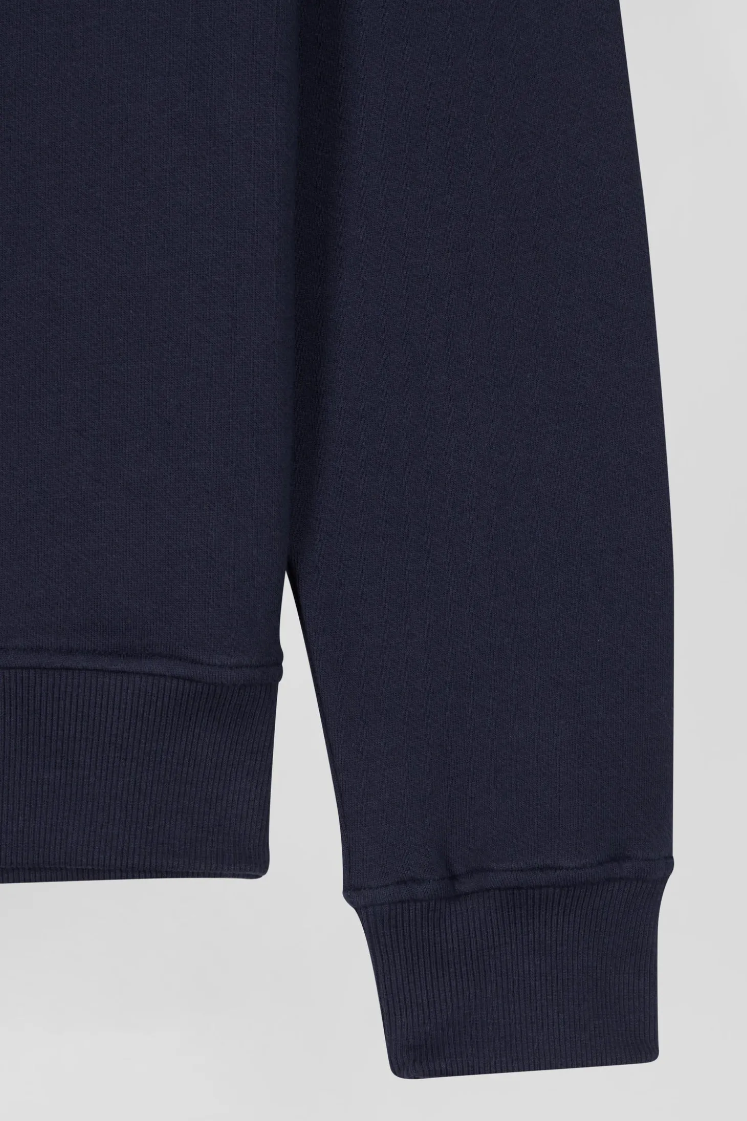 Regular navy brushed cotton fleece sweatshirt