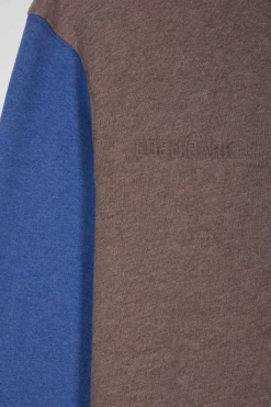 Regular navy colorblock long-sleeved cotton rugby shirt