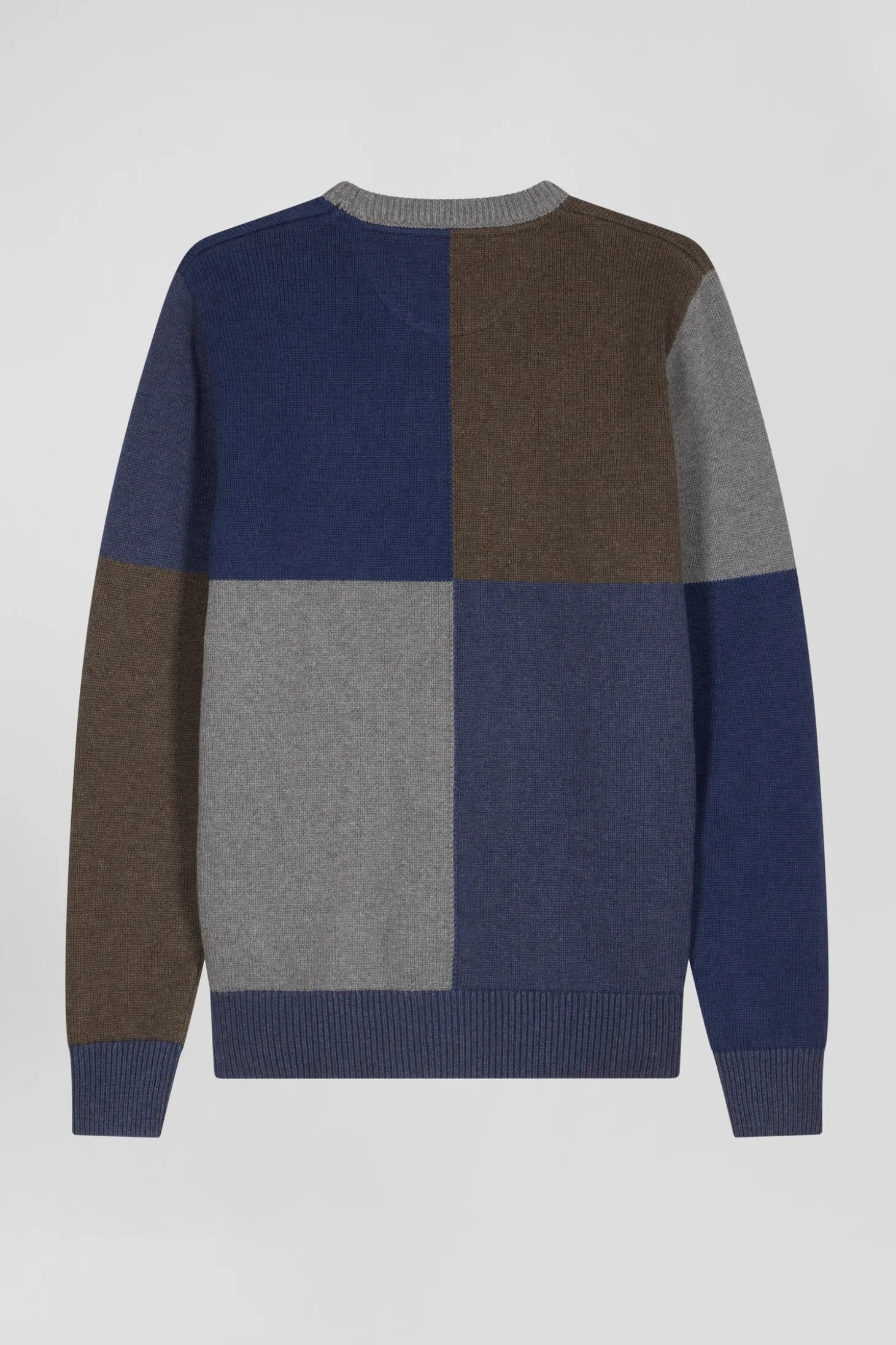 Regular navy colourblock Barbarian cotton crew neck jumper