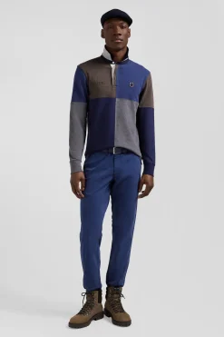 Regular navy long-sleeved Barbarian cotton rugby shirt