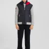 Regular navy padded front zipped hoodie