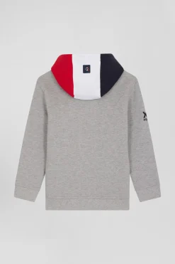 Regular navy padded front zipped hoodie