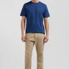 Regular navy Pima cotton short-sleeved T-shirt