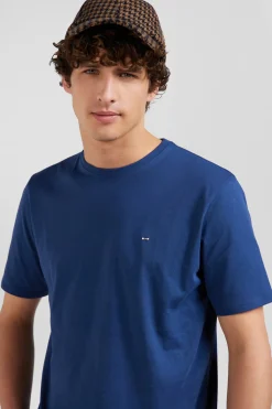 Regular navy Pima cotton short-sleeved T-shirt