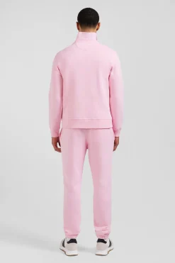 Regular pink brushed cotton fleece sweatshirt