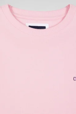 Regular pink brushed cotton fleece sweatshirt