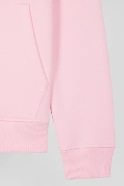 Regular pink brushed cotton fleece hoodie