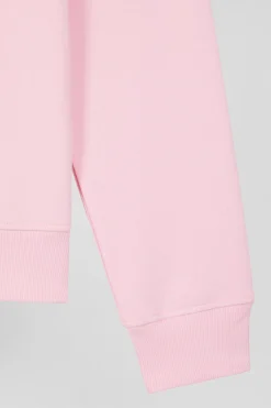 Regular pink brushed cotton fleece sweatshirt
