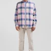 Regular pink checked cotton shirt