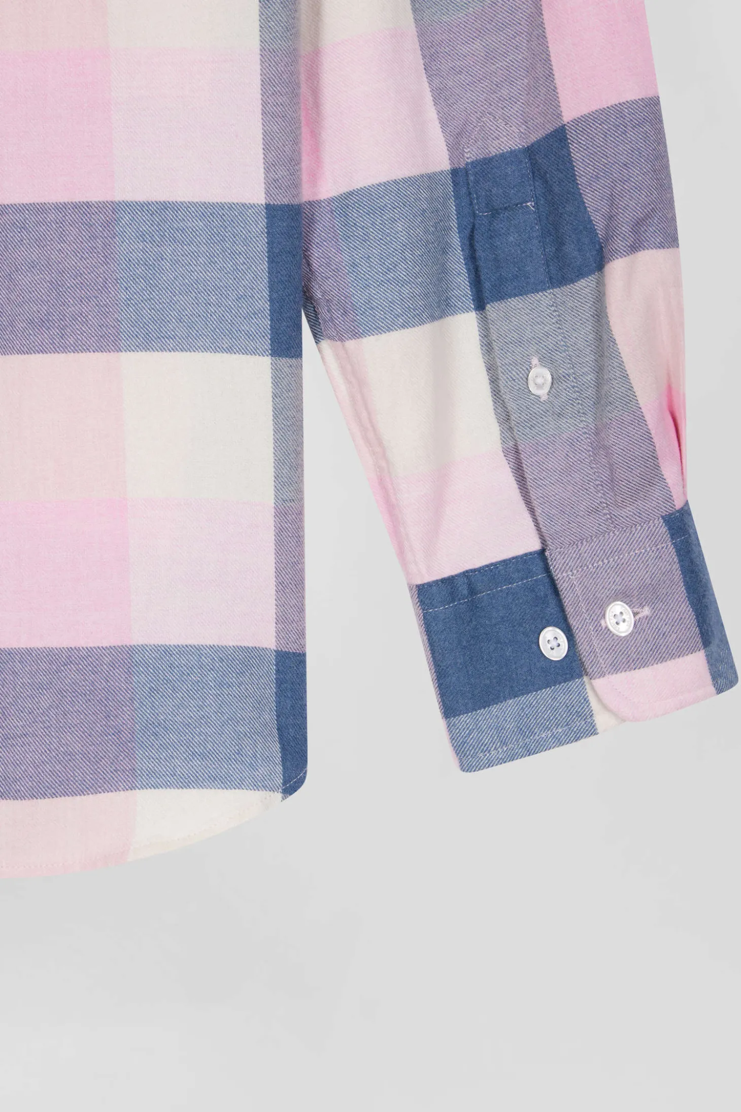 Regular pink checked cotton shirt