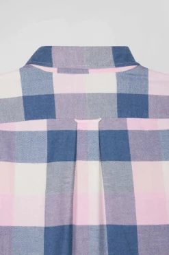 Regular pink checked cotton shirt