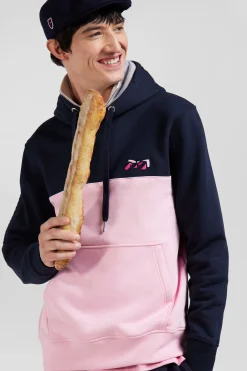 Regular pink cotton hoodie