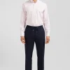 Regular pink cotton poplin shirt with baton stripes