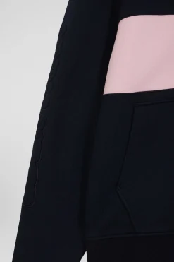 Regular pink zipped cotton hoodie