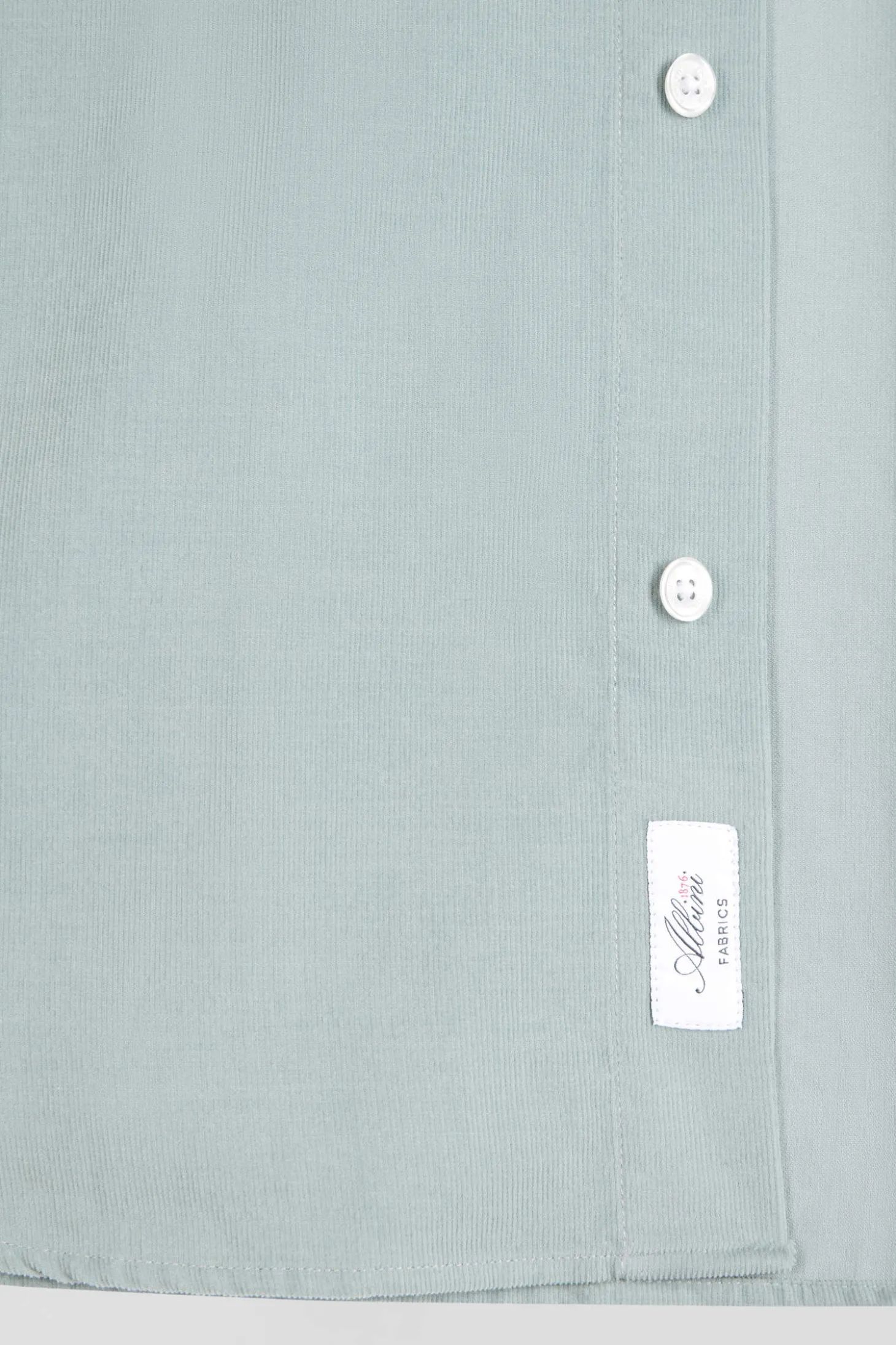 Regular plain aqua green cotton shirt with button-down collar and chest pocket
