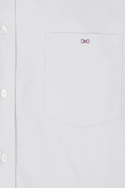 Regular plain grey mixed stretch cotton shirt