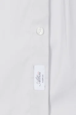 Regular plain grey mixed stretch cotton shirt