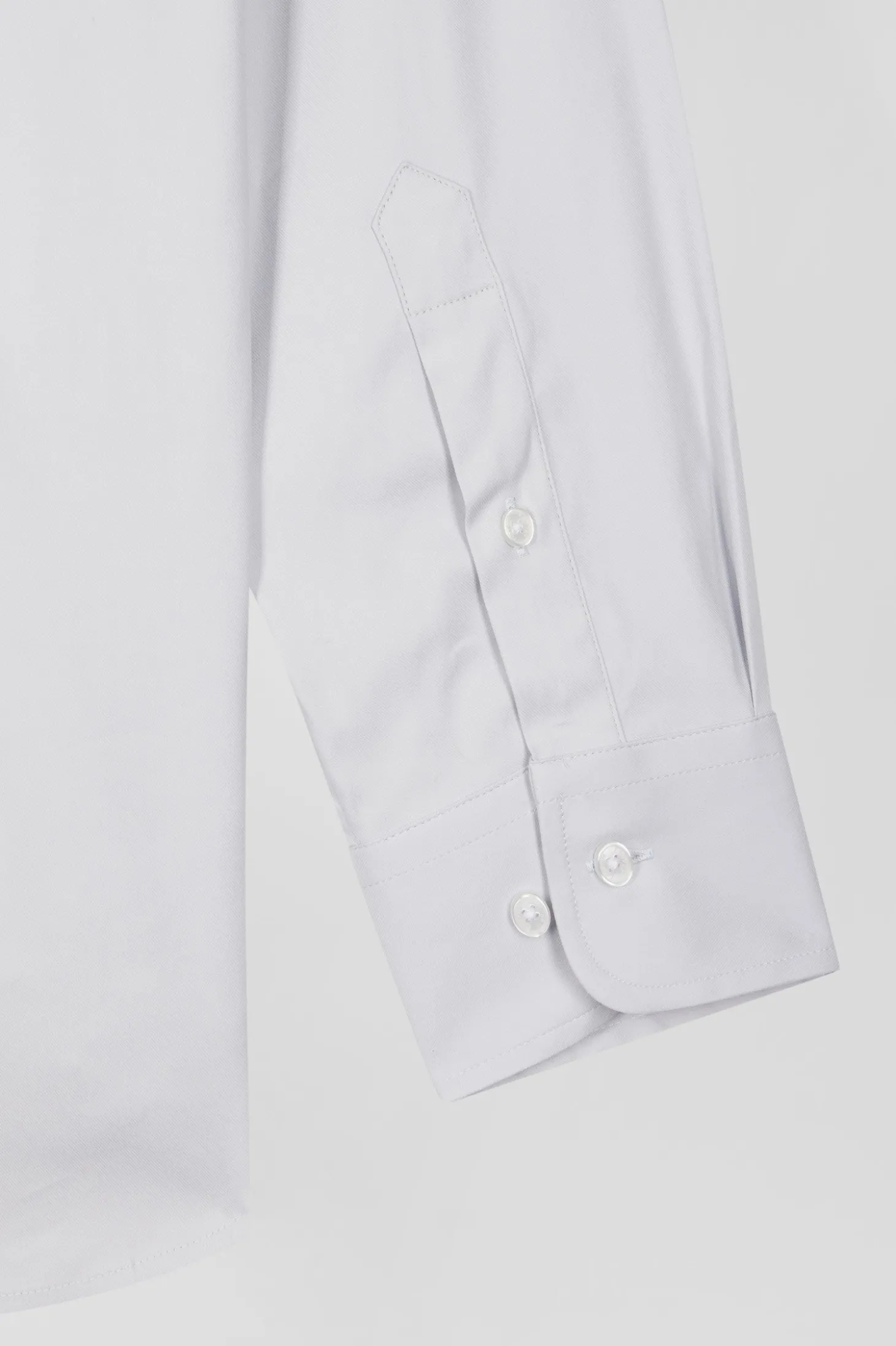 Regular plain grey mixed stretch cotton shirt