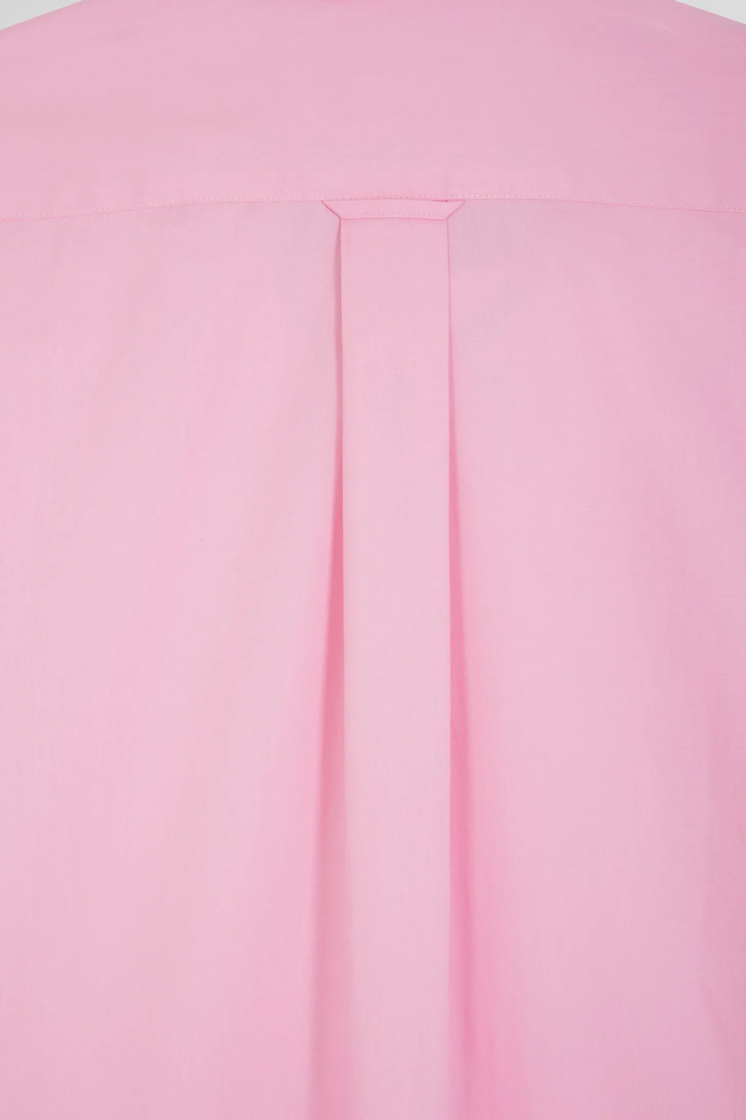 Regular plain pink cotton poplin shirt
