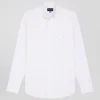 Regular plain white cotton poplin shirt
