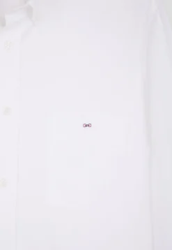Regular plain white cotton poplin shirt