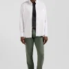 Regular plain white mixed stretch cotton shirt