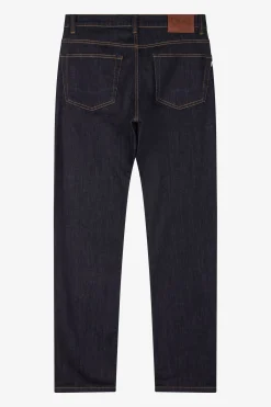 Regular raw stretch denim jeans