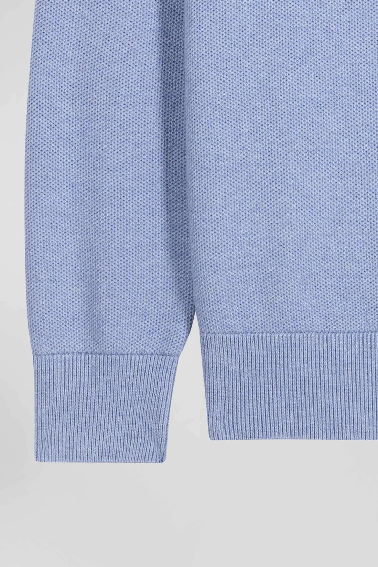 Regular sky blue cotton crew neck jumper