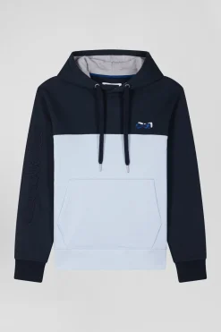 Regular sky blue cotton hoodie