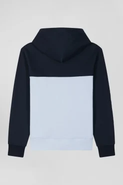 Regular sky blue cotton hoodie