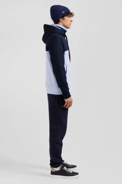 Regular sky blue cotton hoodie