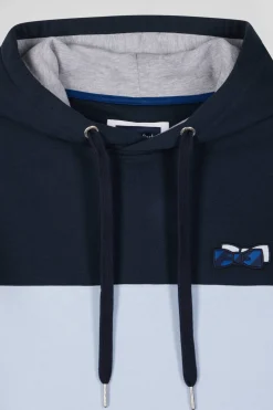 Regular sky blue cotton hoodie