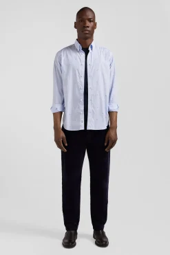 Regular sky blue cotton shirt