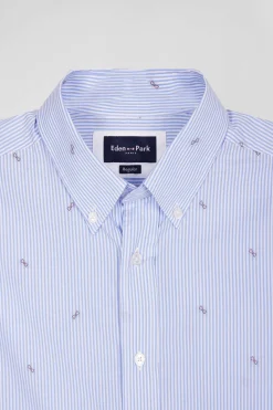 Regular sky blue cotton shirt