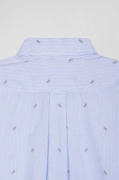 Regular sky blue cotton shirt