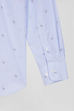 Regular sky blue cotton shirt