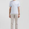 Regular sky blue Pima cotton short-sleeved T-shirt