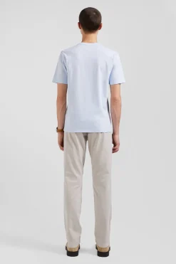 Regular sky blue Pima cotton short-sleeved T-shirt